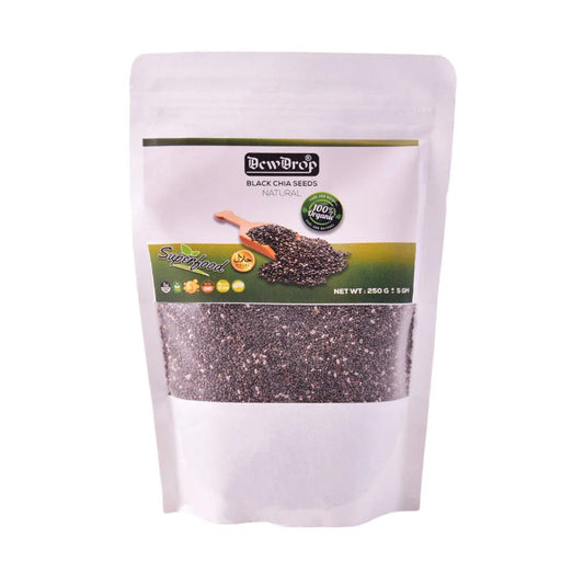 DEW DROP CHIA SEEDS BLACK PURE AND NATURAL 250 GM